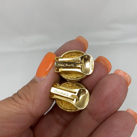 Vintage Dior oval pearl and crystal earrings - Picture 6 of 10